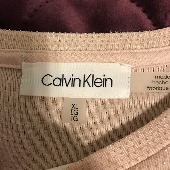 Blush pink Calvin Klein glittery asymmetrical top - Picture 2 of 3